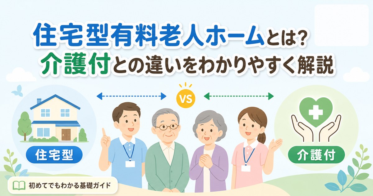 住宅型有料老人ホームとは？介護付との違いをわかりやすく解説